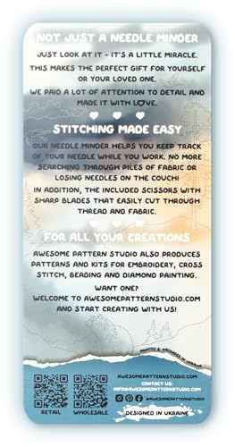 Awesome Pattern Studio Needle Minder Set - Yellowstone Magnetic Needle Minder + 2 Needle Threaders + Crane Scissors. Enamel Pin for Cross Stitch, Embroidery and Craft - size: Yellowstone Classic Design - SET #2