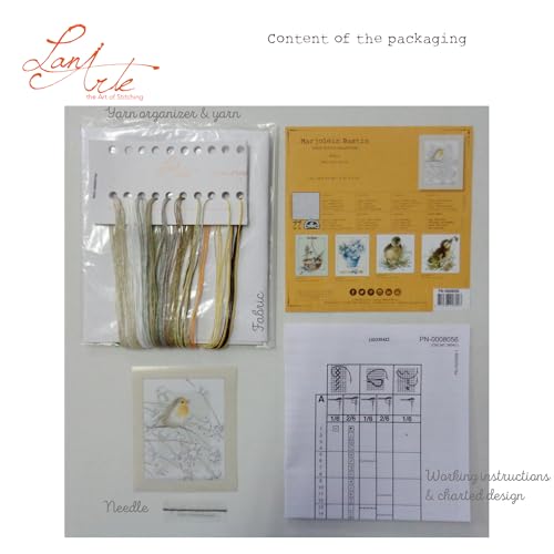 Lanarte Counted Cross Stitch Kit: Robin, NA, 14 x 19cm - style: 19cm
