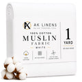 AK TRADING CO. Muslin Fabric/Textile Bleached - Draping Fabric - Bleached White 1 Yard Medium Weight - 100% Cotton (60in. Wide) - color: Bleach White, size: 1 Yard