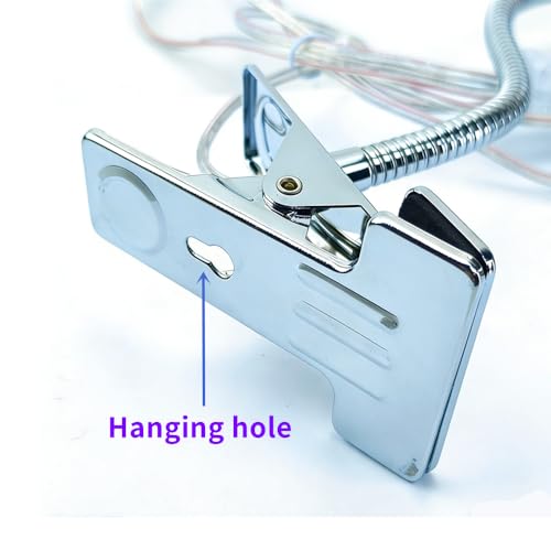 QUANS 5W High Power Clip-on Flexible Gooseneck Cool White LED Desk Light - color: Silver (Cool White) Non-Dim