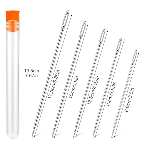 Wonvoc Long Sewing Needles, 5 Sizes 3.5/3.9/4.9/5.9/6.9 Inch Long Needles - size: 5 PCS