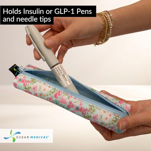 Sugar Medical MedMate GLP-1 & Insulin Pen Travel Case for 2 Pens - color: Isla Floral