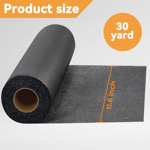 PLANTIONAL 11.6"x30yd Light Weight Non-Woven Fusible Interfacing for Sewing - color: Black, size: Light Weight