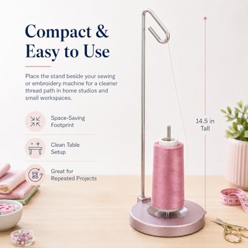 Simthread Metal Thread Spool Holder Stand for Sewing Embroidery Pink - color: Pink