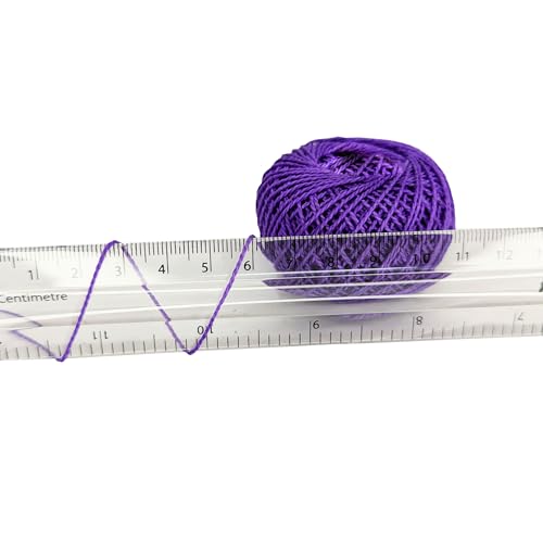 KGS Crochet Thread Cotton Yarn Balls | Size 8 | 10 Balls | 10 Grams Each Ball | Total 100 Grams of Pearl Cotton Thread for Crocheting, Cross Stitch, Needlepoint Hand Embroidery (Violet) - color: Violet