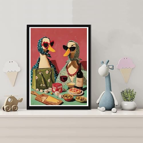 niurenmaoyi Party Duck Stamped Cross Stitch Kits for Beginner,12X16In - color: Cross Stitch Kits for Adults - 0525-3