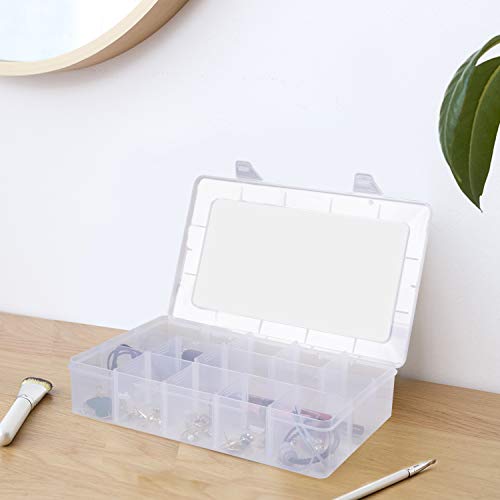 Gospire 15 Large Grids Clear Plastic Box Organizer with Removable Dividers - color: Clear-15 Grids