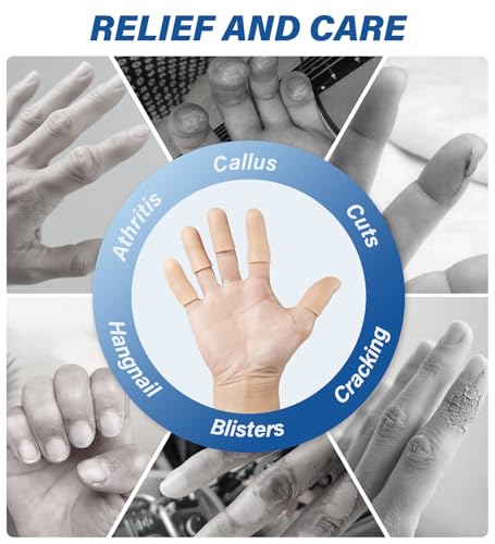 Gel Finger Cots Protectors, Silicone Covers, Bandages, Caps & Sleeves, Nude - color: Nude, size: M(10)+L(4)+S(4)