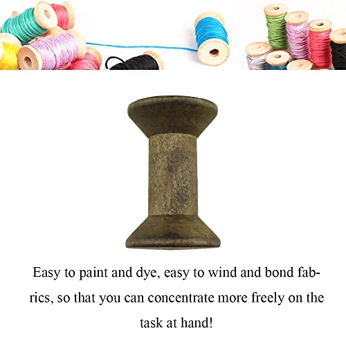 HAHIYO 2Inch/5cm 6PCs Vintage Coffee Color Wood Spool - Retro Unfinished Wooden Thread Spools for Textile Wire Weaving Ribbon Crafts DIY Art Education - Smooth, Rotatable Bobbins - color: Retro Coffee Color, size: 2Inch-6P