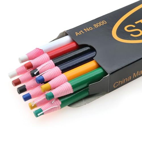 12 Pieces Sewing Mark Pencils Tailor Marking Pen Sewing Fabric Pencil for Sewing Marking and Tracing Tools 6 Colors