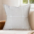 Tan Linen Plaid Throw Pillow Covers 18x18 Set of 1 - color: Plaid Khaki, size: 18" x 18" (Pack of 1)