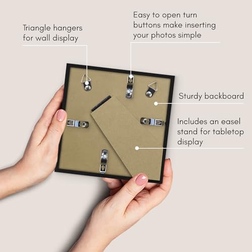 Americanflat 5x5 Picture Frame 2-Pack - Slim Molding - Black - size: 5x5