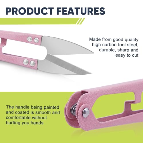 9 Pack Hardy Thread Snips, Mini Sewing Scissors with Stainless Steel Blades - color: Pink,blue,black-9 Pack