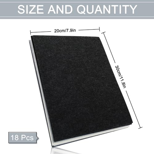 Whaline 18Pcs Black Gray White Felt Fabric Sheets Assorted Soft Thick Craft Felt Pack for DIY Craft Sewing Patchwork Art Projects, 7.9 x 11.8 Inch - color: Black