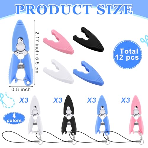 Chunful Tiny Scissors with Cover, TSA Approved Mini Travel Scissors, 12 Pcs