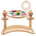ZOCONE Multifunctional Beech Wood Embroidery Hoop Stand with 2 Pcs 6'' 8'' Embroidery Hoops, Adjustable Rotated Embroidery Stand Cross Stitch Stand, Embroidery Hoop Holder for Embroidery Project (D) - style: D