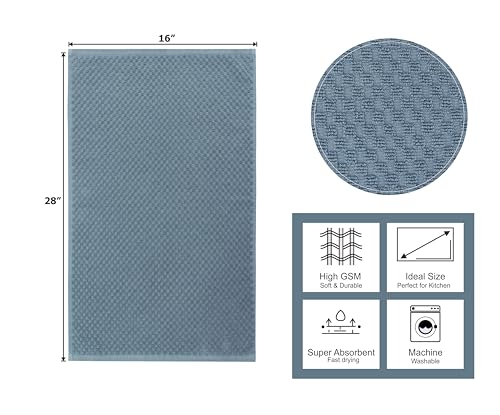 COTTON CRAFT Amazing Kitchen Towel - 12 Pack 100% Cotton Waffle Terry Towel - color: Blue, size: 12 Pack
