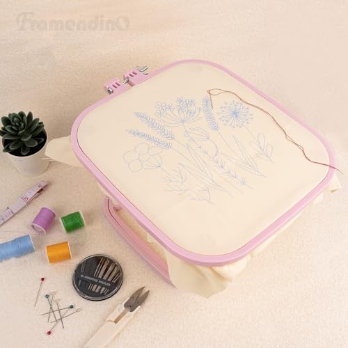 Framendino, Double Layer Embroidery Stand Hoop Hoops Frame for Sewing Craft Projects Purple - color: Purple