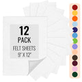 IONTACH 9" X 12" Felt Fabric Sheets 1.6mm Thick (12 Packs, White) - color: White