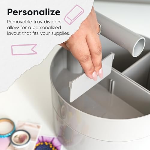 IRIS USA Desk Pencil Organizer |Made in USA| 6 Storage Compartments - Gray - color: Grey
