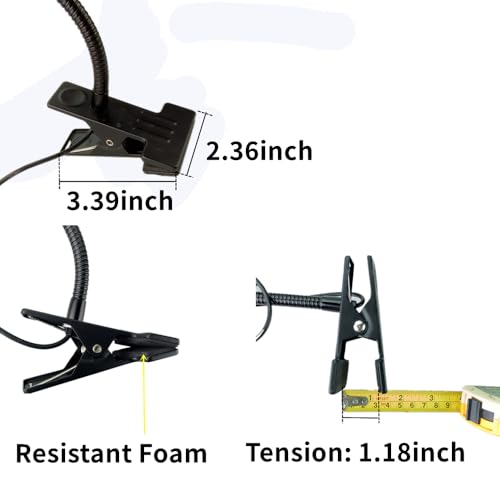 QUANS 5W COB Clip-on Adjustable Gooseneck Warm White LED Desk Reading Light - color: Warm White