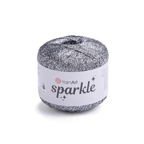 YarnArt Sparkle - Metallic Glitter Fine Lightweight Yarn for Crochet, Knitting, Amigurumi, Cardigans, Shawls, Bag Making - Soft Craft (1303) - color: 1303