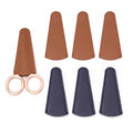 6-Piece Scissor Sheath Set - Synthetic Leather, Brown and Blue, Compact, Ambidextrous, Perfect for Sewing, DIY, and Grooming - color: Brown and Blue