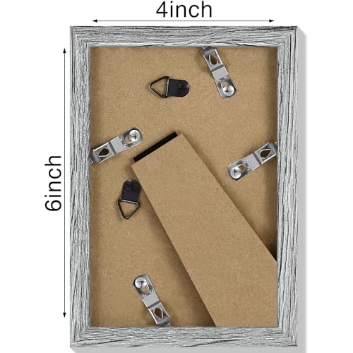 Vittanly 4x6 picture frame, Matted for 3.5x5 Photos, Grey - color: Grey, size: 4x6