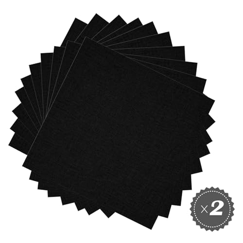 20 PCS Cotton Embroidery Fabric 6 x 6 Inch Black - color: Black, size: 6 x 6 Inch