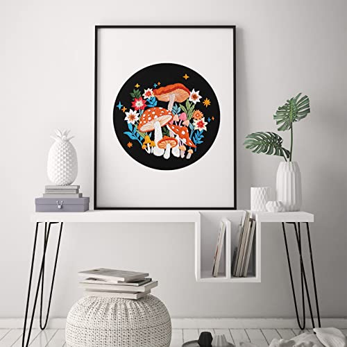 Louise Maelys Mushroom Embroidery Kit for Beginners, DIY Adults Needlepoint - color: kit-15