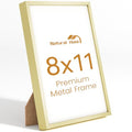 8x11 Aluminum Metal Picture Frame,Tempered Glass Gold Photo Frame 8x11 for Family Photo,Posters,Art,Document to Wall Mount Horizontally or Vertically - size: 8x11