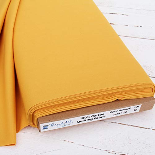 Threadart Gold Cotton Quilting Fabric - By the Yard - color: Gold, size: 1 YARD