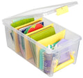 ArtBin Semi Satchel Craft Organizer with 3 Dividers, Yellow Accents - color: Yellow, size: Pack of 1