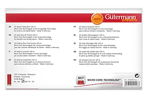 Gutermann Thread Set: Sew-All: 100m: Pack of 20, Assorted - color: Popular Basic, style: 20 x 100m