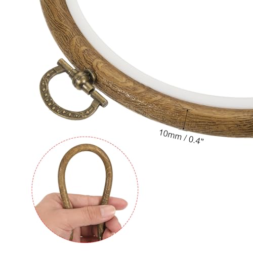 MECCANIXITY Embroidery Hoop Frame 6 Inch Round Imitated Wood Circle Cross-Stitch Ring for Art Craft Sewing Ornament, Pack of 2 - size: 6"