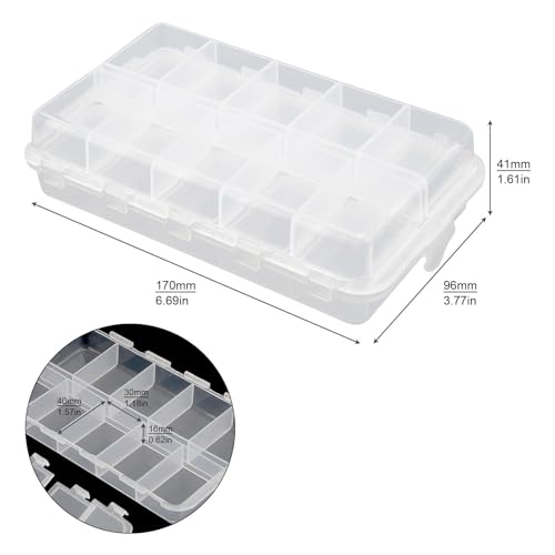 Premium 20 Compartments Tackle Boxes, Tackle Utility Boxes, Plastic Box Storage Organizer Box Adjustable, Fishing Tackle Storage Box Organizer