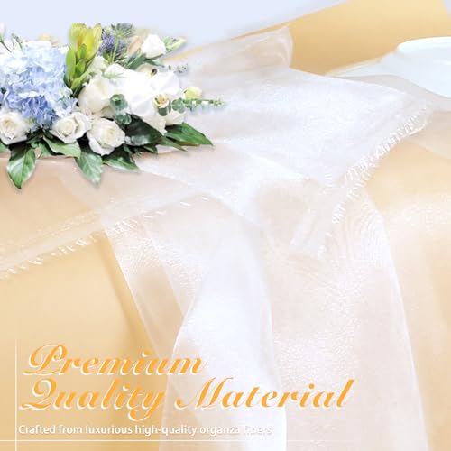 Manyshofu White Organza Fabric by The Yard, 60 Wide (1 Yard) - color: White, size: 1 Yard