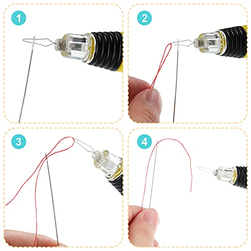 WILLBOND 2 Pieces LED Needle Threaders Sewing Machine Wire Loop Tool