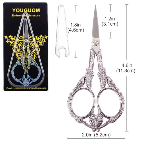 YOUGUOM Sewing Embroidery Scissors, Small Craft Shears with Cover - color: Light Purple