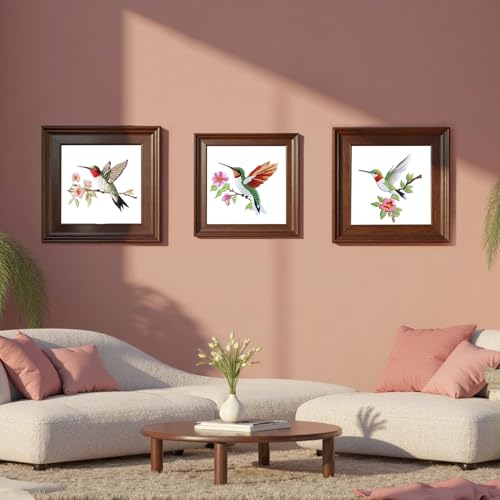 57lilina Embroidery Kit for Beginners, Pack of 3 with Hoop, Threads, Needle - color: Hummingbird