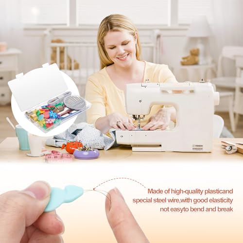 CousDUoBe Needle Threaders Kit,3 Type Simple Needle Threaders，Embroidery Needle，Thimbles for Hand Sewing, Seam Ripper, Thread Snips and Measuring Tape and Scissors (Upgrade Package) - size: Upgrade package