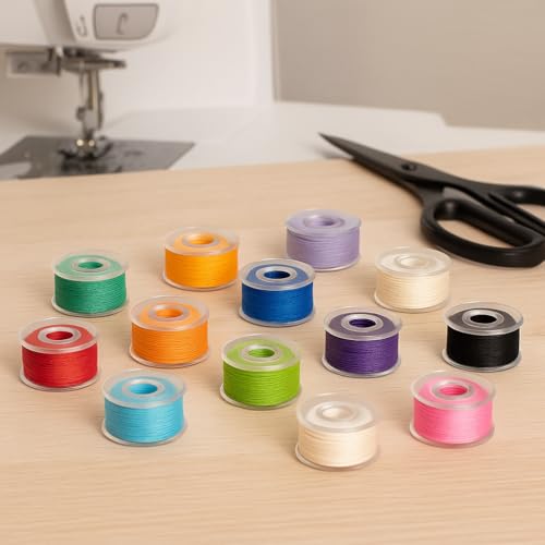 Mandala Crafts Hot Pink 15J SA156 Prefilled Bobbin Thread, 144 PCs - color: Hot Pink, size: Size A 144 X 142 Yards