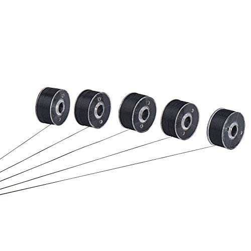 Simthread 144pcs Size A SA156 Embroidery Prewound Bobbin Thread - Black - color: 60wt Black