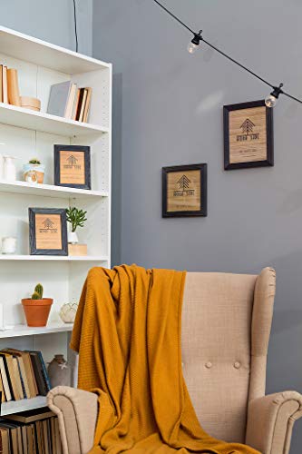 Rustic Wooden Square Picture Frames 8x8 - Set of 2-100% Natural Eco Distressed Wood with Real Glass for Wall Mounting and Tabletop Photo Frame - Dark Grey - color: Dark Grey