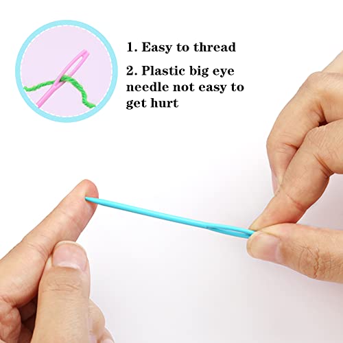 LUNARM 50PCS Plastic Sewing Needles Large Eye Sewing Needles for Yarn - size: 2.76 inches