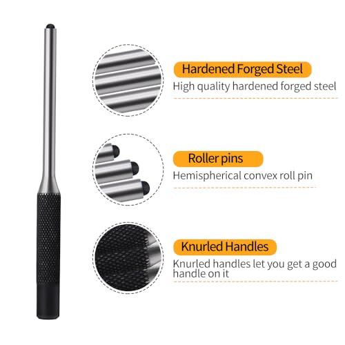 14pcs Pin Punch Set, including Universal Block, Pin Punches and Hammer - size: Pin Punches + Block