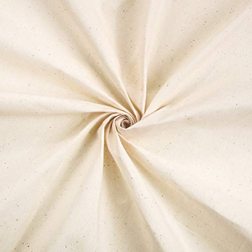 Boao Natural Cotton Muslin Fabric 63 Inch x 1 Yards Unbleached Muslin Linen Fabric Material for Sewing Embroidery, Garments, Crafts Material, Sold in One Yard Packages