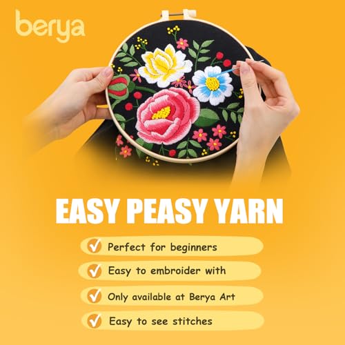 BERYA Canvas Tote Bag DIY Needlepoint Embroidery Kit for Beginners - color: Beautiful brocade