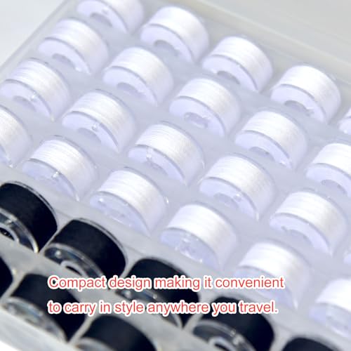 36Pcs Bobbins and Sewing Threads with Plastic Bobbin Case for Multiple Sewing Machine, Pre-Wound Bobbins Set (White&Black) - color: white&black