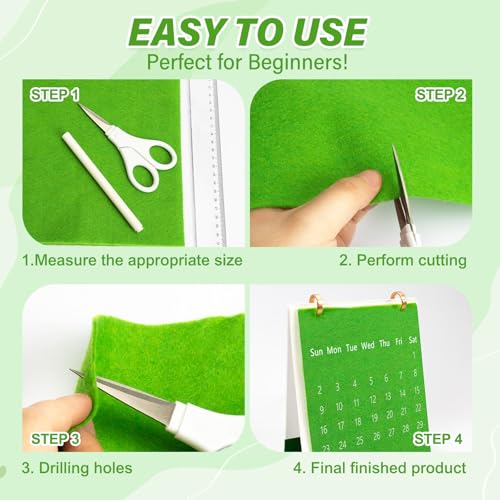 XSEINO 13 Rolls Green Felt Fabric,8"x35"(20.5x90cm) 1.4mm Thick Soft Felt Fabric Sheet for Crafts,Green Series Colors Soft Nonwoven Fabric,Fit for Decoration, Sewing, DIY Crafts - color: Green